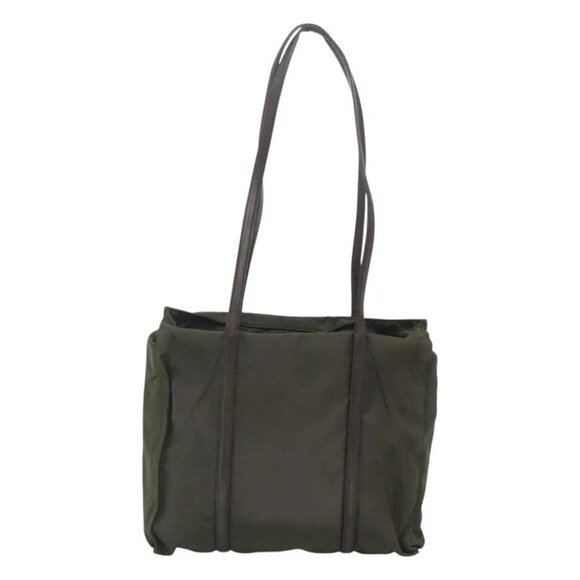 PRADA Shoulder Bag Nylon Khaki Silver Auth bs25613 - Picture 2 of 16